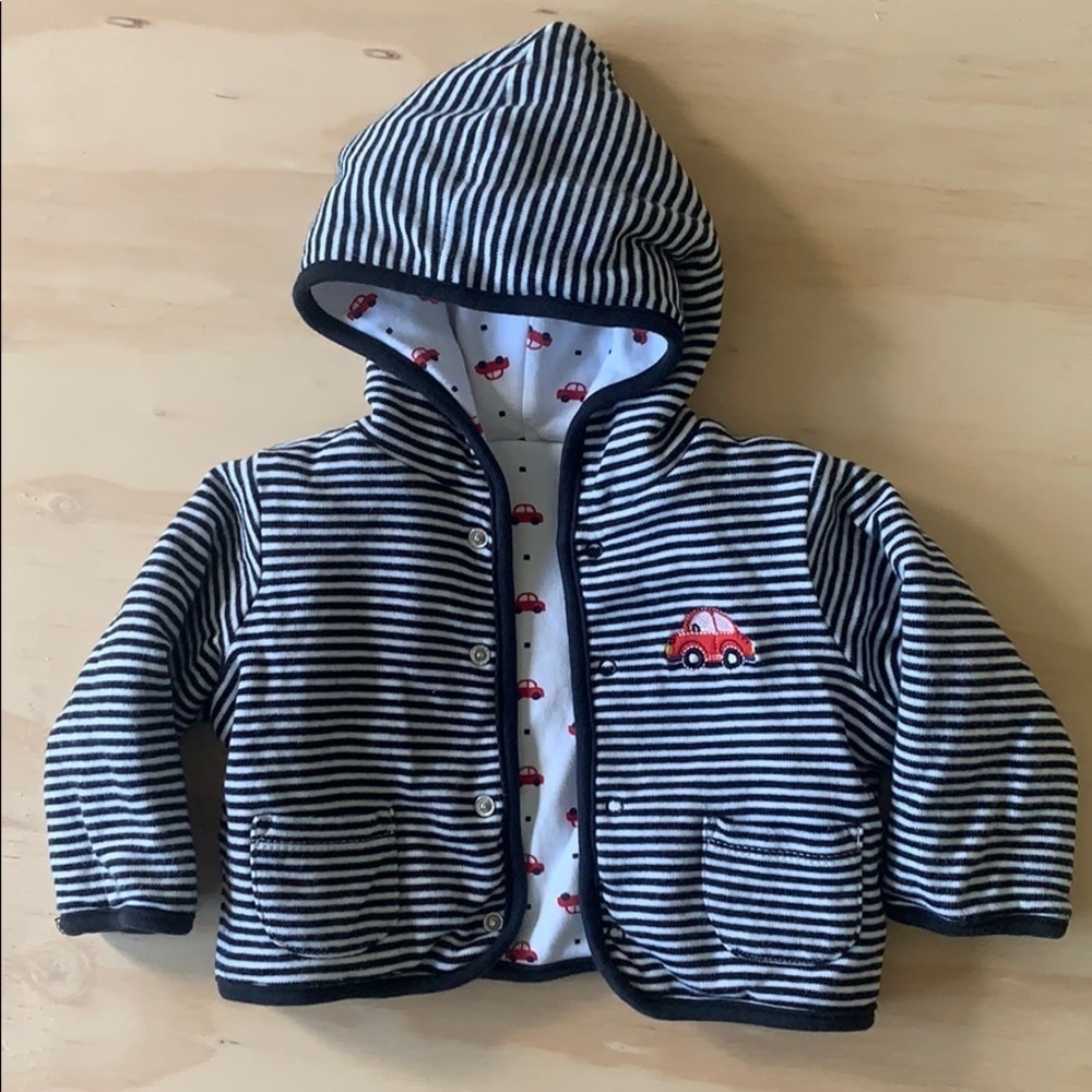 Little Me Reversible Car Embroidered Jacket